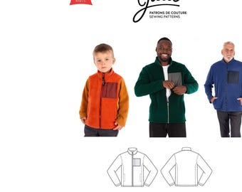 Jalie 4458 Sam Classic Fleece Jacket in 28 sizes for Men & Child's