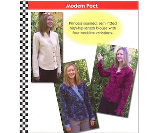 Modern Poet Blouse with Neckline Variations sizes XS-5XL Dana Marie Sewing Pattern # 1039