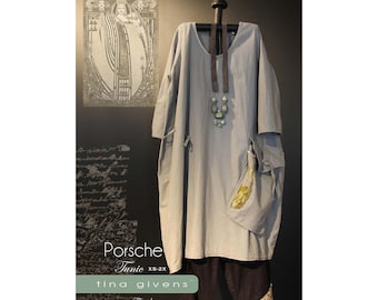 Tina Givens Porsche Tunic Dress sizes XS-2X Sewing Pattern # 7075