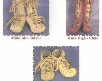 Child's Old Style Ghillie Moccasin Sewing Pattern - Infant, Toddler, Child Sizes - Celtic, Roman, Breton & Biblical