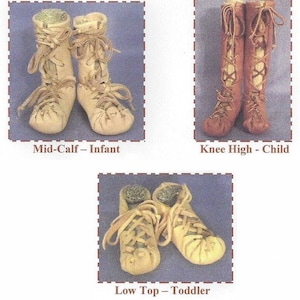 Child's Old Style Ghillie Moccasin Sewing Pattern - Infant, Toddler, Child Sizes - Celtic, Roman, Breton & Biblical