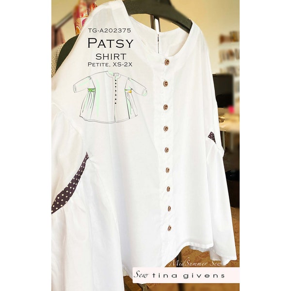 Tina Givens Patsy Shirt sizes XS-2X Sewing Pattern # 202375