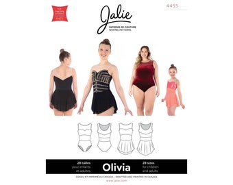 Jalie 4455 Olivia Sleeveless Skating Dress & Leotard Sewing Pattern in 28 Sizes - Women's XS-2X, Girls' 2-13