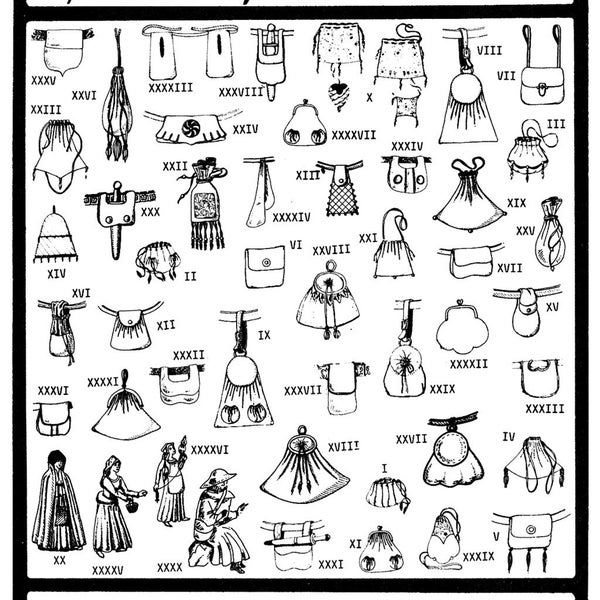 Medieval - Renaissance Bags, Purses & Pouches - Period Patterns Sewing Pattern #93