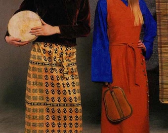 Folkwear Tibetan Wrap Jumper / Chupa & Wrap Skirt Sewing Pattern 131 Sizes XS-XL