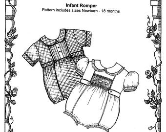 Primrose Lane Daniel Infant Romper sizes Newborn - 18 months Boys & Girls Sewing Pattern # PL-020