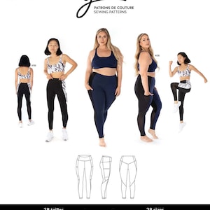 Jalie 4127 Jessica Leggings With Side Pocket Sewing Pattern in 28 Sizes for Adults & Children