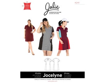 Jalie 4241 Jocelyne Polo Dress Sewing Pattern - Women's XS-2X & Girls' 2-13