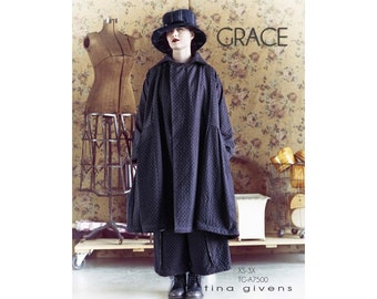 Tina Givens Grace Double Breasted Coat sizes XS-3X Sewing Pattern # TG-A7500