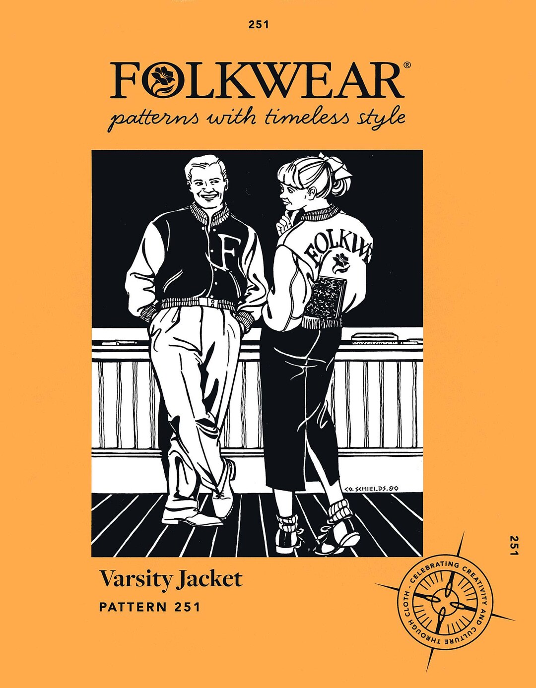 Folkwear Varsity Jacket Sewing Pattern #251 Classic Style Unisex Sizes ...