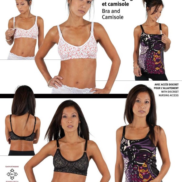Jalie Bra and Camisole Sewing Pattern #3131 Regular and Maternity Styles 17 Sizes Bust 31-50"