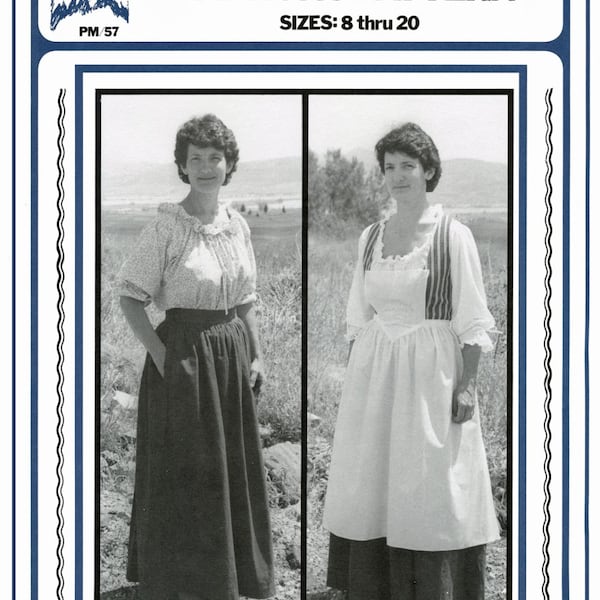 Woman's 1700s-1800s Skirt, Petticoat & Aprons sizes 8-20 Eagle's View Sewing Pattern #57 - Historic Pioneer, Colonial Costume