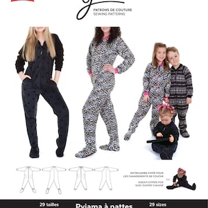 Jalie Footed Pajamas for Men, Women & Children Sewing Pattern # 3244 in 29 Sizes