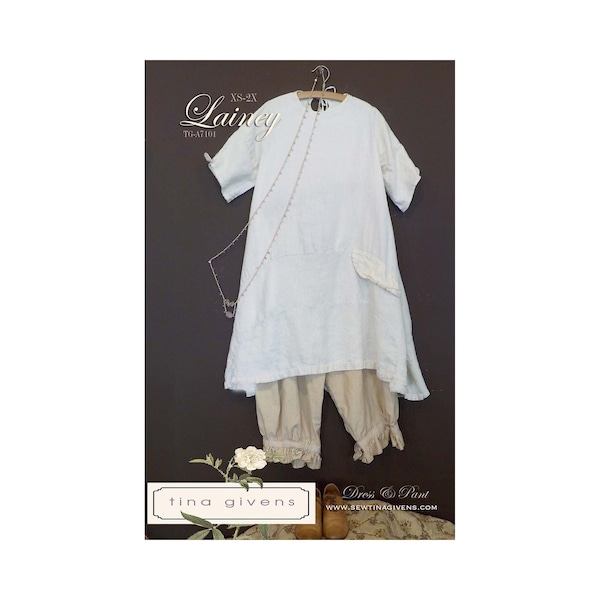 Tina Givens Lainey Short Sleeve Tunic Dress & Pant sizes XS-2X Sewing Pattern # TG-A7101