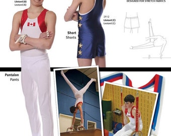Jalie Men's & Boys' Gymnastics Shorts and Pants Sewing Pattern # 2914