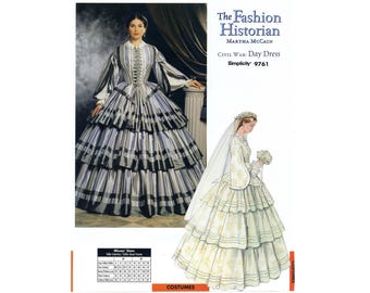 Civil War era Day Dress / Wedding Dress - 2 Piece Costume -  Simplicity Sewing Pattern 9761