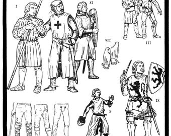 Medieval Military Garments Sewing Pattern size S-XL Period Patterns 101