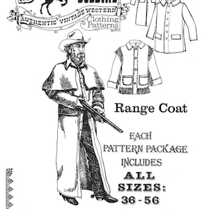 Buckaroo Bobbins Range Coat, Duster & Barn Coat Sewing Pattern Sizes 36 ...