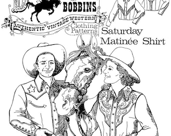 Saturday Matinee Cowboy Cowgirl Western Shirt - Buckaroo Bobbins Sewing Pattern Men & Women size XS-6X