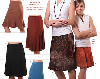 Jalie 8-Gored Skirts Sewing Pattern # 2681 in 5 Styles, 27 Sizes Women & Girls, Great for Mother  and Daughter