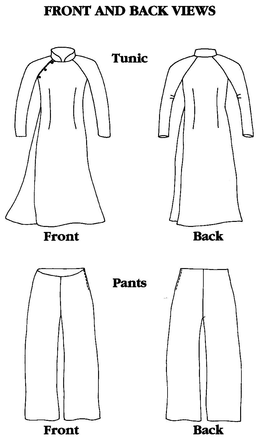 Folkwear Vietnamese Ao Dai Flowing Tunic & Wide-leg Pants Sewing Pattern  #139 sizes XS-XL