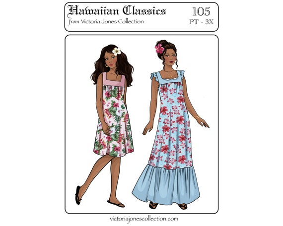 Hawaiian muumuu sewing patterns hotsell