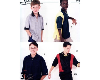 Jalie 963 Men's & Boys' Pullover Jersey Shirt Sewing Pattern in 32 Sizes