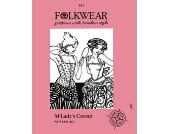 Folkwear M'Lady's Corset Sewing Pattern # 267 sizes XS-3XL in 2 Styles
