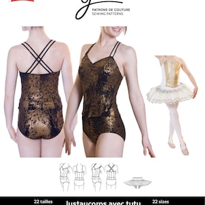 Jalie Ballet or Dance Leotard & Pull-on Tutu Skirt Sewing Pattern #2915 Misses and Girls