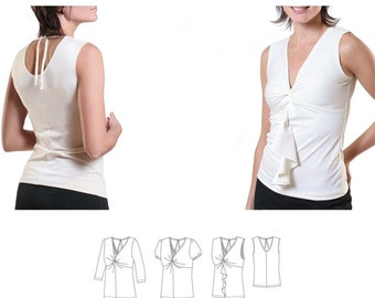 Jalie V-neck Twist Tops Sewing Pattern # 2788 in 27 sizes - Women's 4-22 & Girls' 2-13