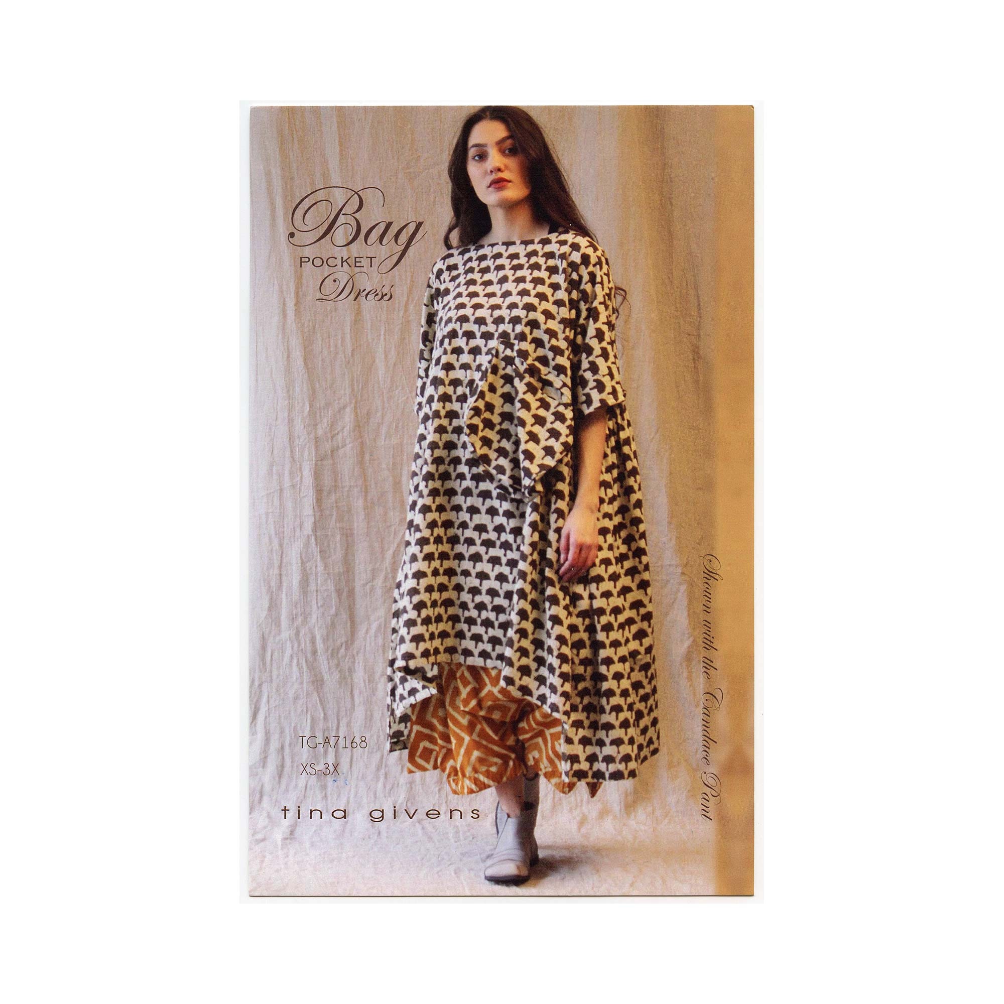 Tina Givens Bag Dress with Pocket sizes XS3X Sewing Pattern 7168