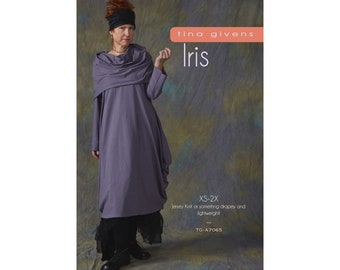 Tina Givens Iris Dress with Wide Collar Sewing Pattern # 7065 sizes XS-2X