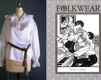 Folkwear 217 1820s-1830s Style Poet's Shirt Sewing Pattern - Men's & Women's sizes S-M-L