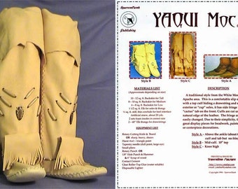 Native American Yaqui Indian Moccasin Sewing Pattern in 3 Traditional Styles by  SparrowHawk