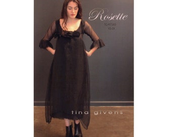 Tina Givens Rosette Dress in 2 Layers sizes XS-2X Sewing Pattern # 7165