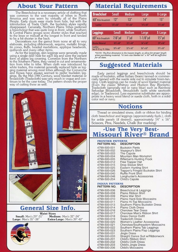 Native American Indian Breechclout & Leggings - Missouri River  