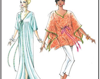 Long & Short Caftan and Coverup Length size S-3X - Victoria Jones Sewing Pattern # 315