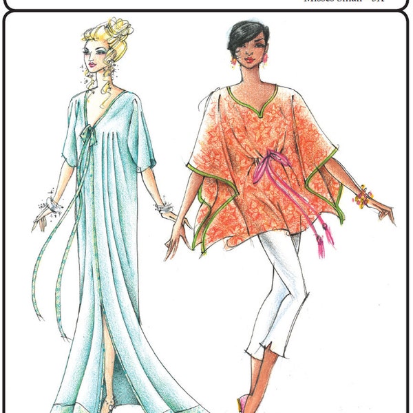 Long & Short Caftan and Coverup Length size S-3X - Victoria Jones Sewing Pattern # 315