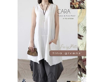 Cara Tunic & Fun Pant sizes XS-2X  Tina Givens Sewing Pattern # TG-A7038