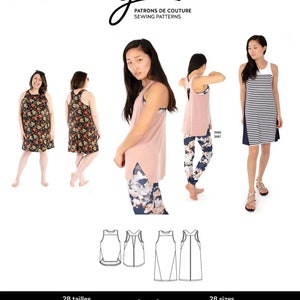 Jalie Nikita Workout Tank & Swing Dress Sewing Pattern # 3902 Women&#39;s XS-2XL and Girls 2-13