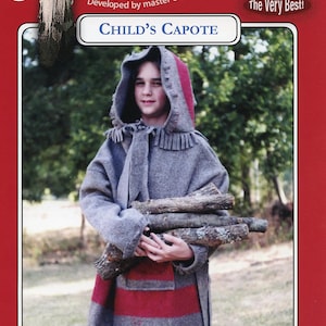 Child&#39;s / Boys&#39; Capote Hooded Blanket Coat size 6-16 Missouri River Sewing Pattern
