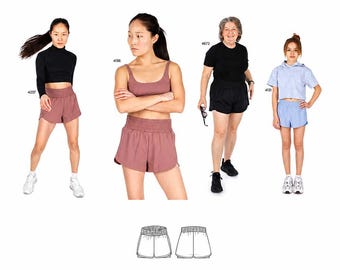Jalie Jacqueline Elastic Waist 2-in-1 Sport Shorts Sewing Pattern 4671 in 28 sizes