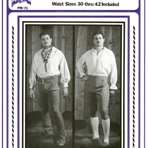 Men's Broadfall Drop Front Breeches & Pants Waist 30-42 - Eagle's View Sewing Pattern # 73