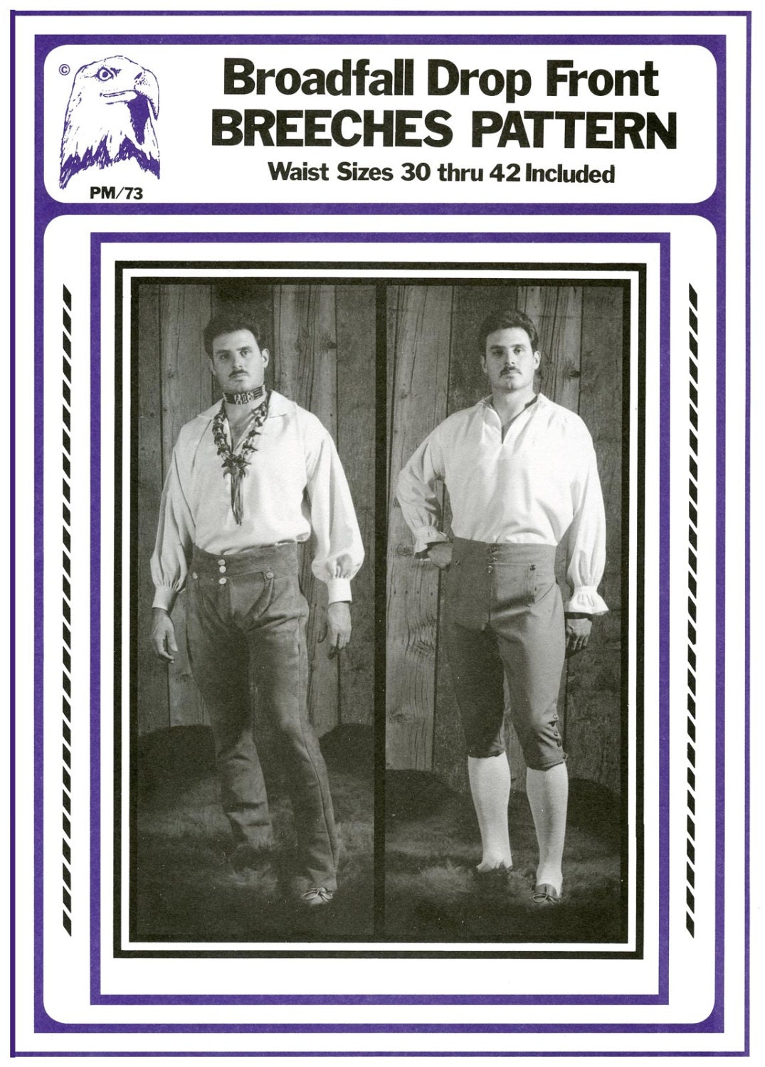 Men&#39;s Broadfall Drop Front Breeches &amp; Pants Waist 30-42 - Eagle&#39;s View Sewing Pattern # 73