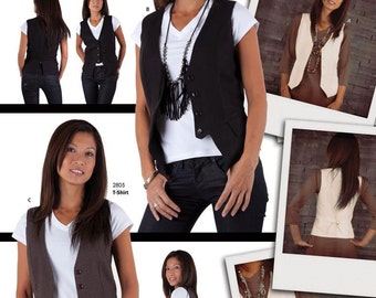 Jalie 3129 Women's Vests Sewing Pattern in 3 Classic Styles sizes 0-22