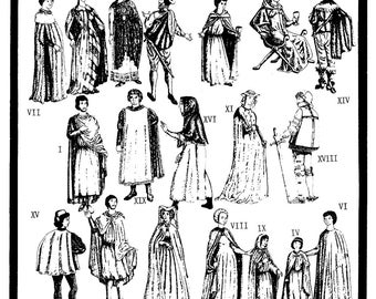 Medieval - Renaissance 650-1650 AD Capes & Tabards - Adult and Children size Sewing Pattern Period Patterns #92