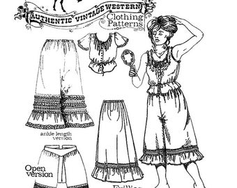 Buckaroo Bobbins Frillies - Victorian Camisole, Petticoat, Pantaloons Sewing Pattern sizes XS-XXL