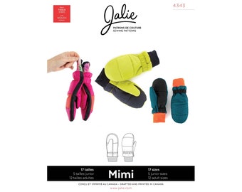 Jalie Mimi Insulated Winter Mittens in Kid's & Adult Sizes Sewing Pattern 4343