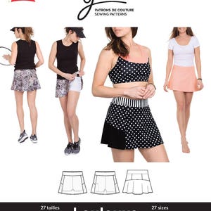 Jalie 3670 Loulouxe Skort - Skirt with Attached Shorts - Women&#39;s & Girls&#39; Sizes Sewing Pattern