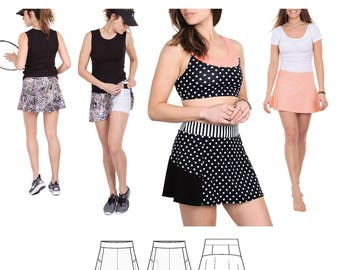 Jalie 3670 Loulouxe Skort - Skirt with Attached Shorts - Women's & Girls' Sizes Sewing Pattern